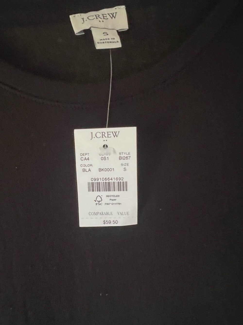 J. Crew Black Babydoll Swing Dress, NWT - Picture 2 of 4